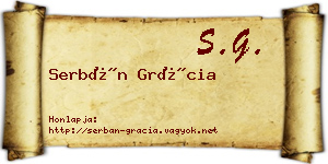 Serbán Grácia névjegykártya